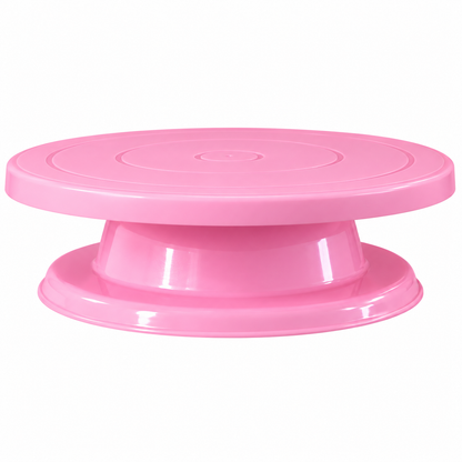 Pink 11" Cake Decorating Turntable – Rotating Plastic Cake Stand