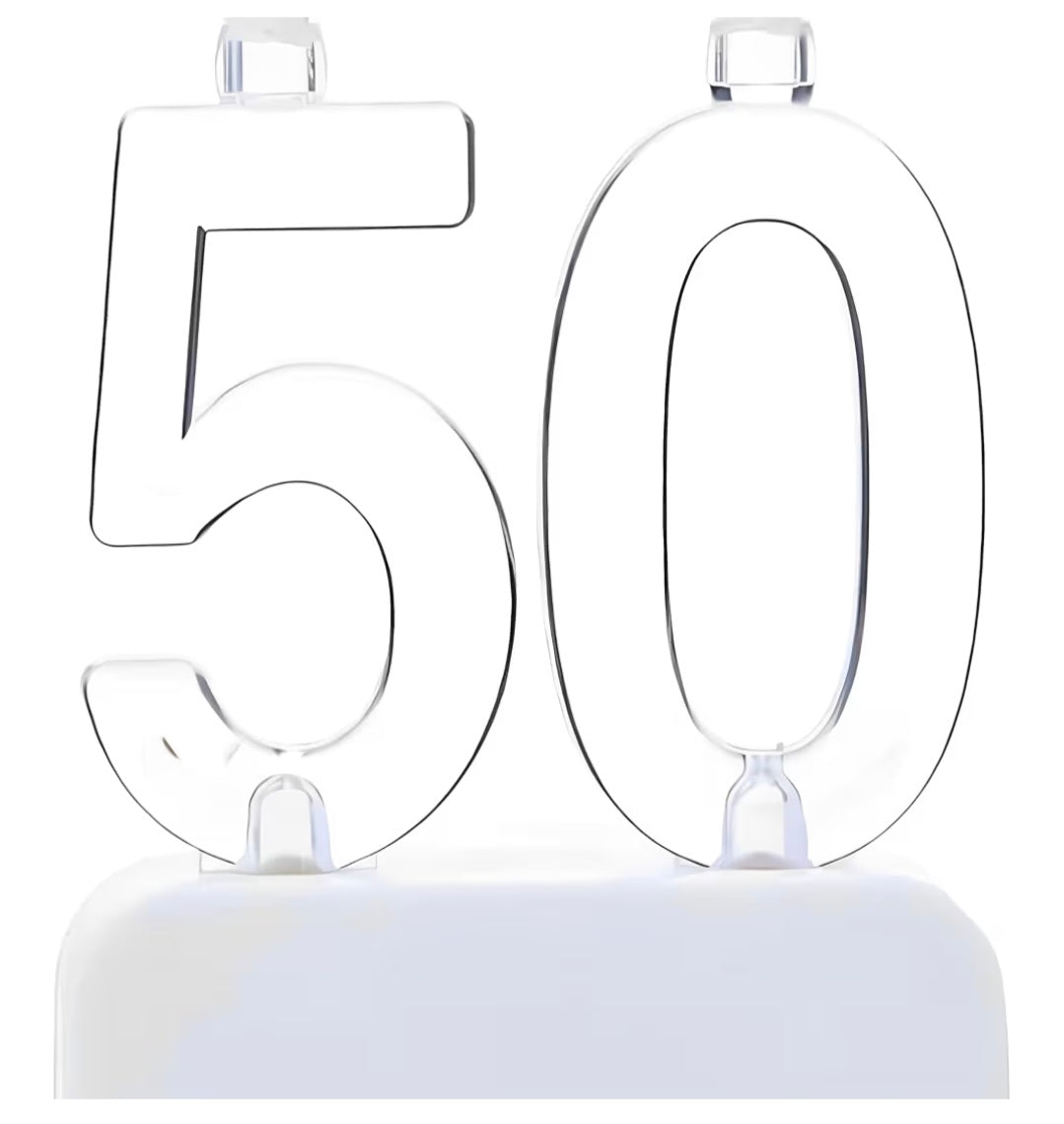 Flashing 50th Birthday Candle | Light-Up Milestone Birthday Cake Topper