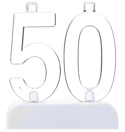 Flashing 50th Birthday Candle | Light-Up Milestone Birthday Cake Topper