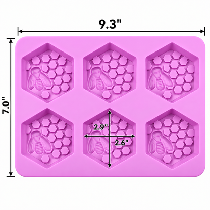 Honeycomb & Bee Silicone Chocolate Mold – 6 Cavity