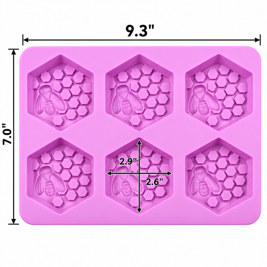 Honeycomb & Bee Silicone Chocolate Mold – 6 Cavity