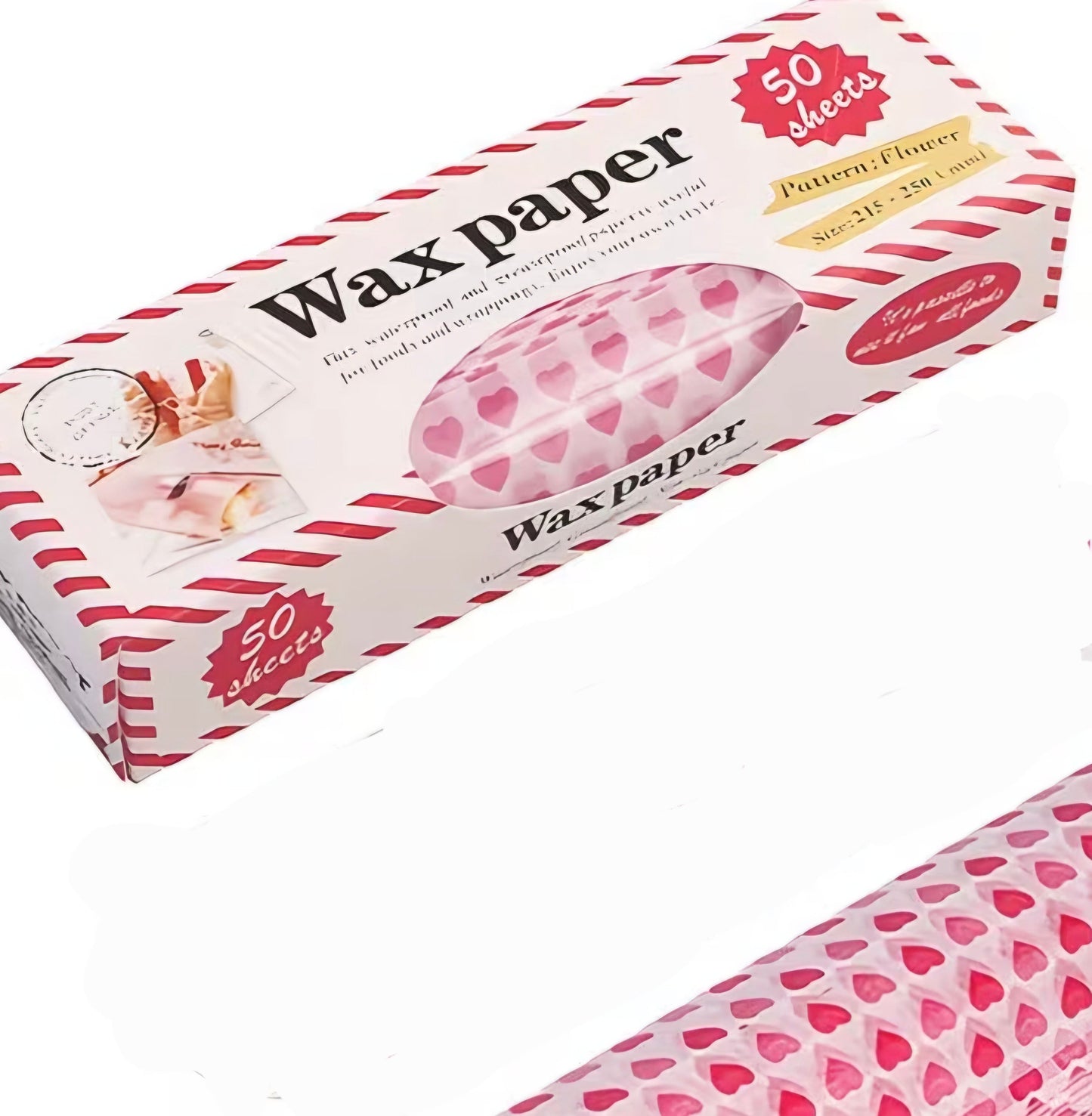 Hearts Wax Paper - Box of 50 Sheets