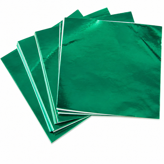 Kelly Green Foil Candy Wrappers 3x3 in – Chocolate Foils, 125 Count