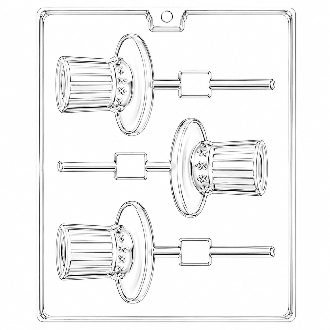 Uncle Sam’s Hat Chocolate Lollipop Mold – Patriotic 4th of July Candy Mold, 3 Cavity