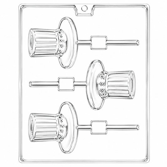 Uncle Sam’s Hat Chocolate Lollipop Mold – Patriotic 4th of July Candy Mold, 3 Cavity
