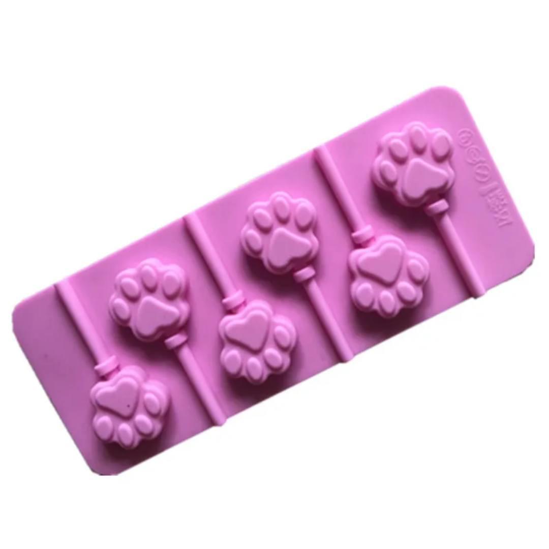 Paw Print Lollipop Silicone Mold – 6 Cavity