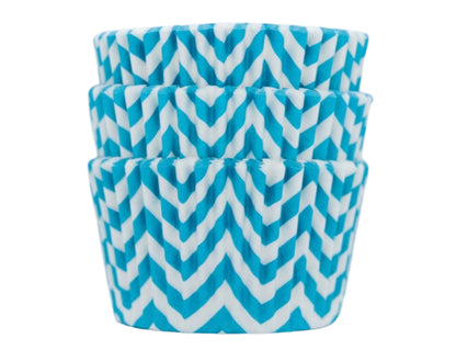 Teal Chevron Cupcake Liners 50-count