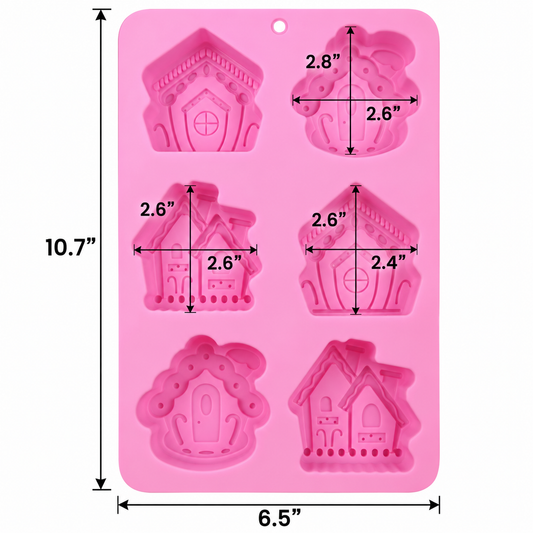 Gingerbread Village Silicone Chocolate Mold – 6 Cavity