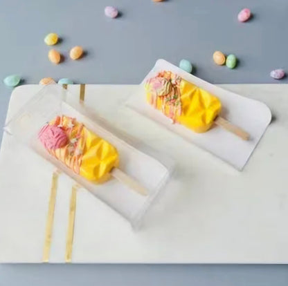 Clear Cakesicle Box White Insert 6 Count