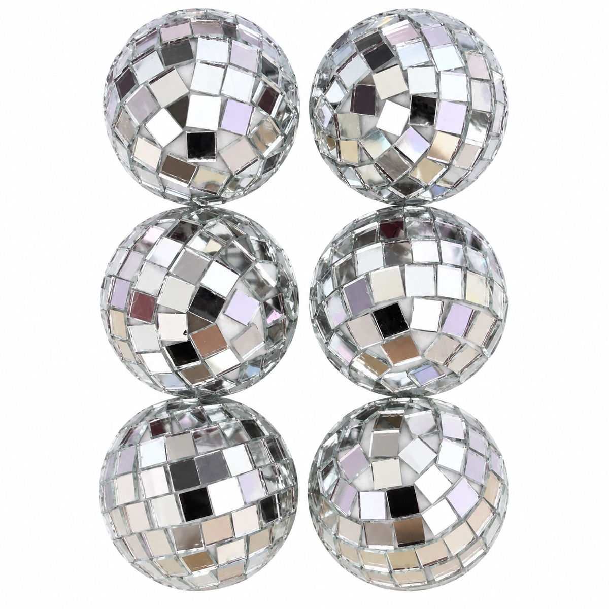 Silver Disco Ball Cake Toppers Set of 6 |