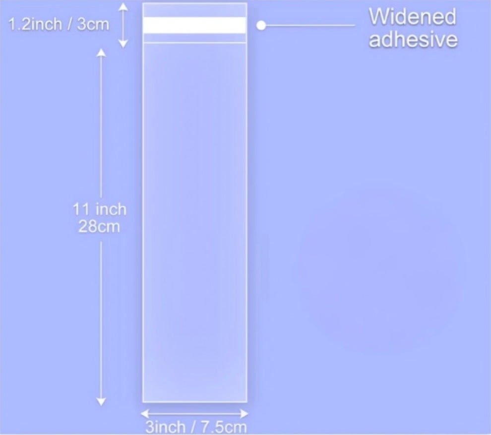 Clear Self Sealing  Bags 3 X 12 Inch 100 Count