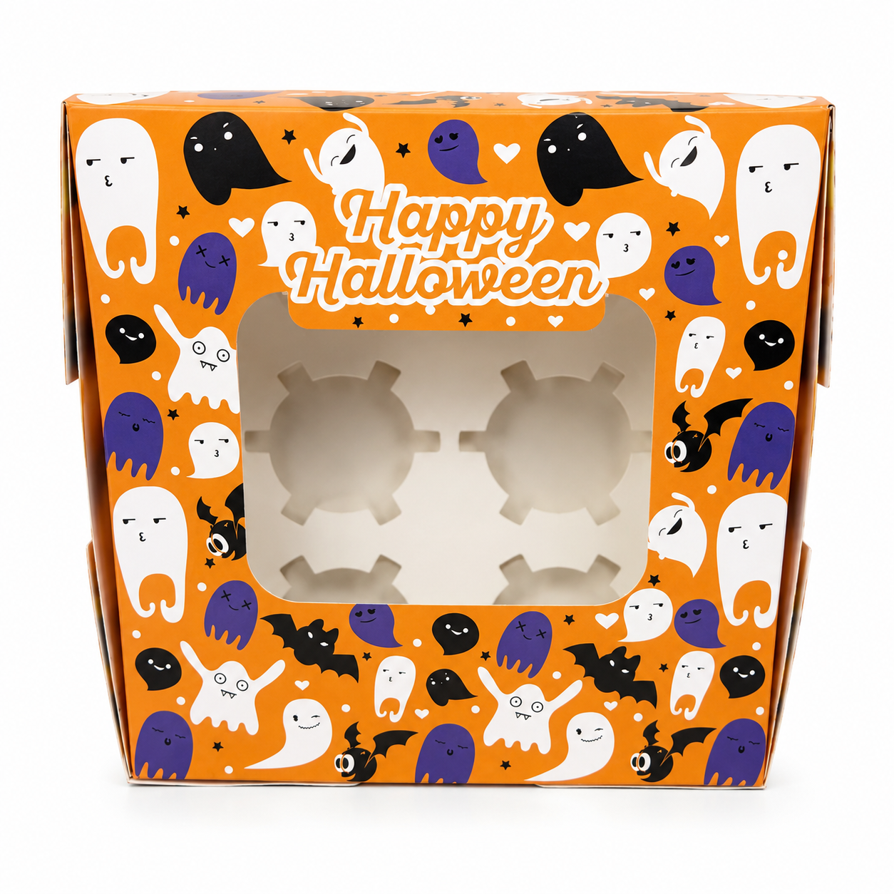Halloween Cupcake Box Holds 4 Cupcakes - 5 Count