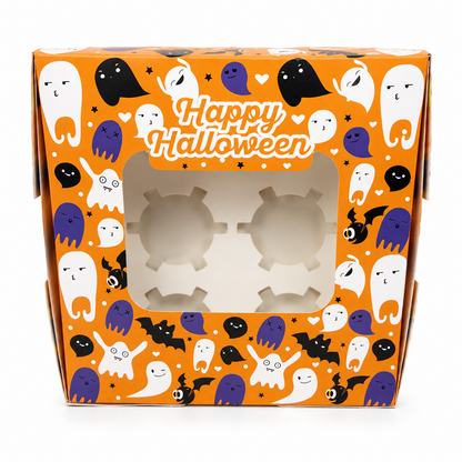 Halloween Cupcake Box Holds 4 Cupcakes - 5 Count