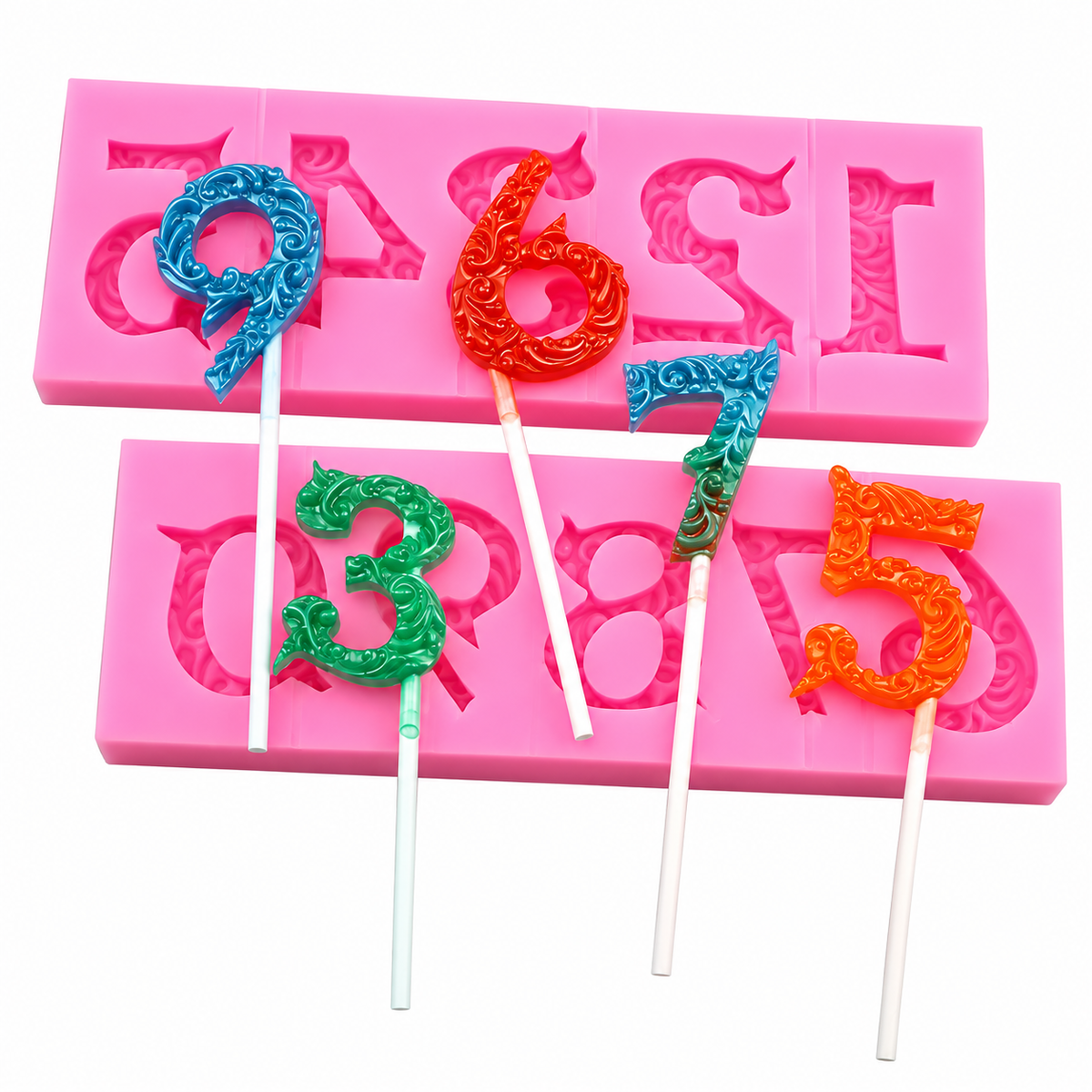 Number Lollipop Silicone Mold – 0–9