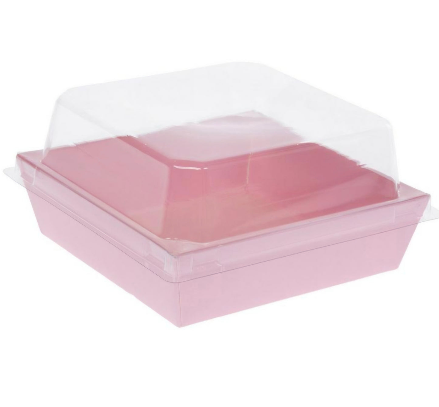 Pink Mini Cake Box With Domed Lid 6 Count