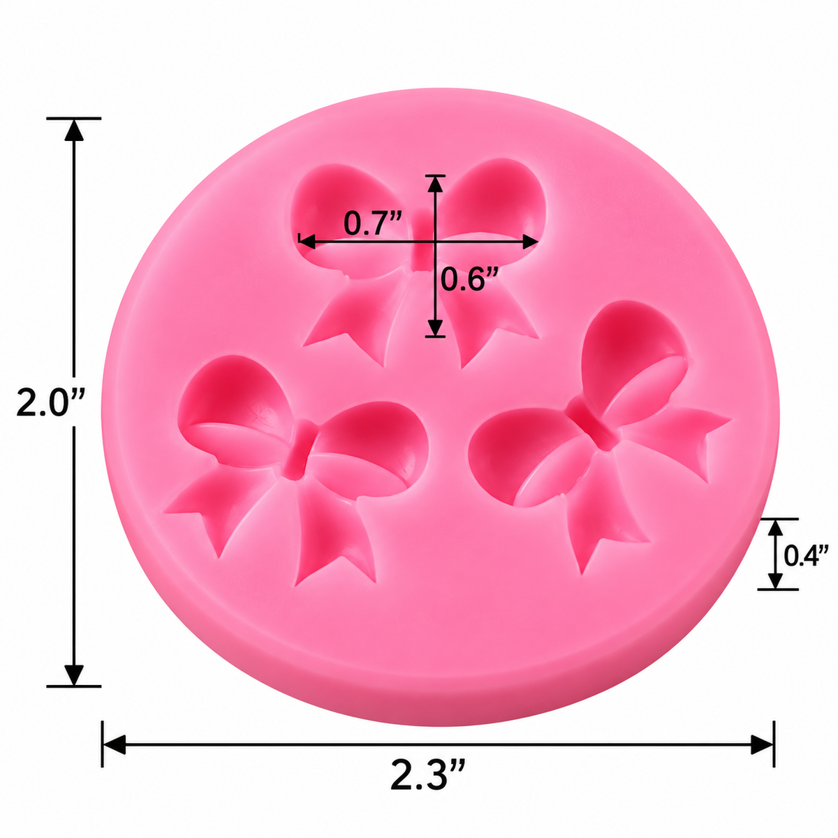 3 Bow Styles Fondant & Gum Paste Silicone Mold