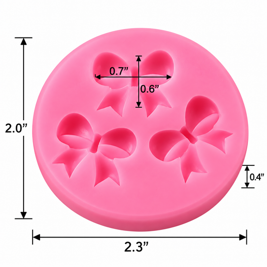 3 Bow Styles Fondant & Gum Paste Silicone Mold