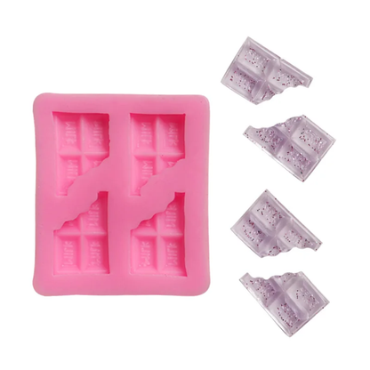 Mini Chocolate Bar Fondant & Gum Paste Silicone Mold – 4 Cavity