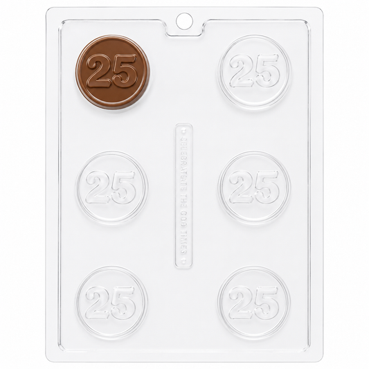 25 Number Chocolate Covered Oreo Mold – Anniversary & Birthday Cookie Candy Mold