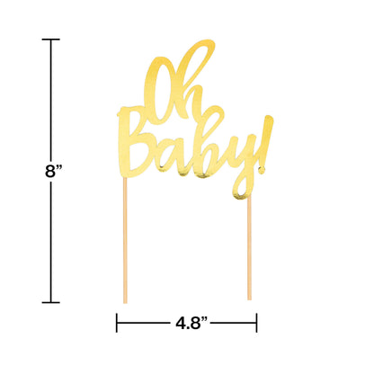 Oh Baby Cake Topper Gold