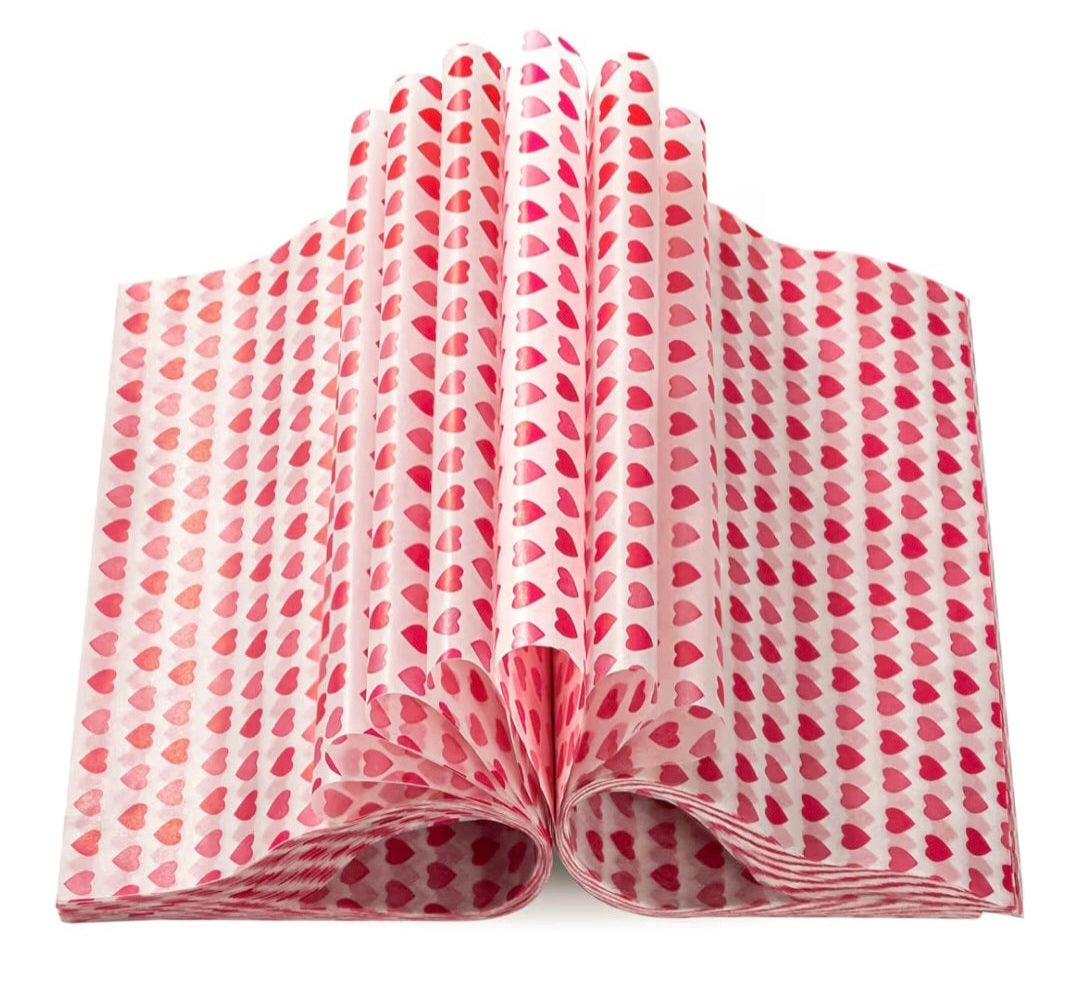 Hearts Wax Paper - Box of 50 Sheets