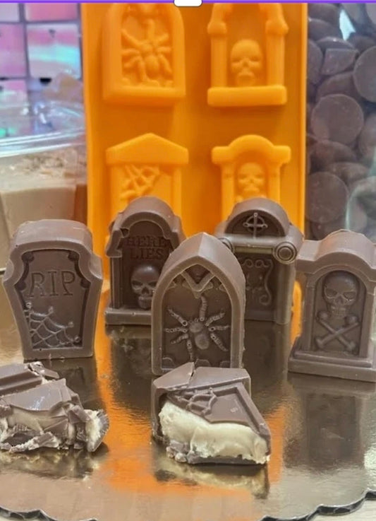 Halloween Tombstone Silicone Chocolate Mold 6 cavity