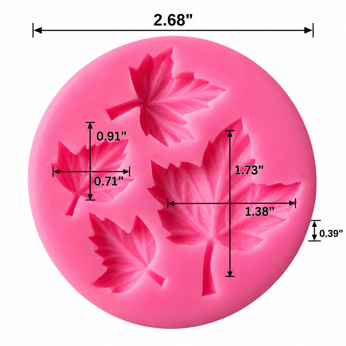 Maple Leaf Fondant & Gum Paste Silicone Mold – 3 Sizes