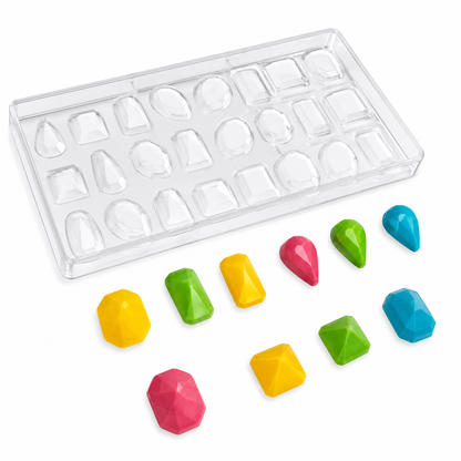 Faceted Gemstone Chocolate Candy Mold – 12 Cavity