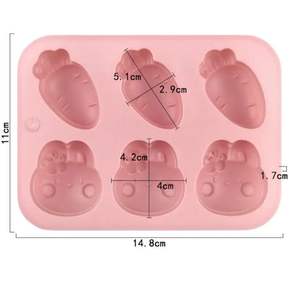 Easter Cute Bunny and Carrot Silicone Candy Mold