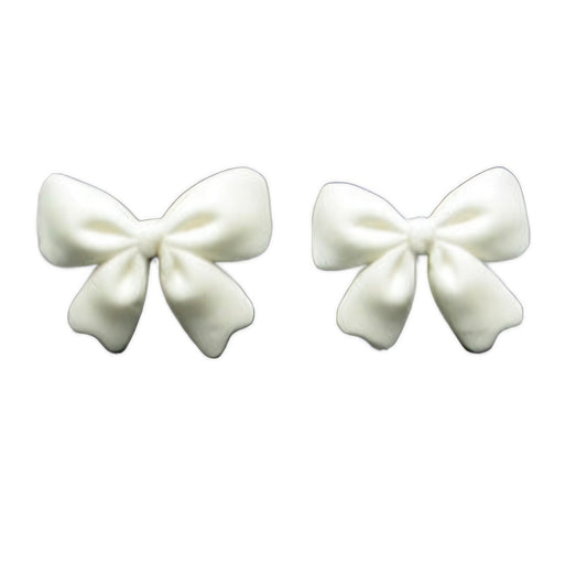 Edible Decorations Fondant Bows White 3 Count