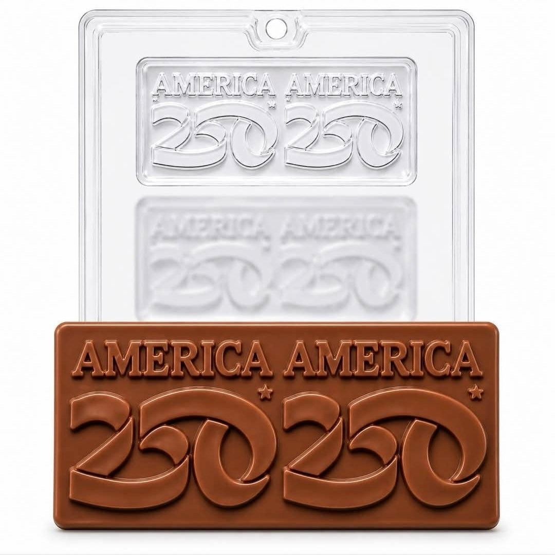 America 250th Anniversary Chocolate Bar Mold | Patriotic Candy Mold for July 4 Celebrations