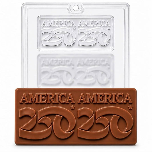 America 250th Anniversary Chocolate Bar Mold | Patriotic Candy Mold for July 4 Celebrations