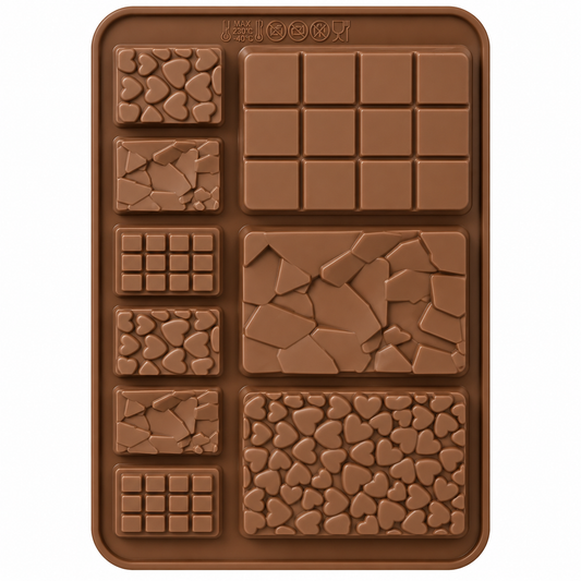 Cookie Bar Silicone Mold – Assorted Chocolate Bar Patterns