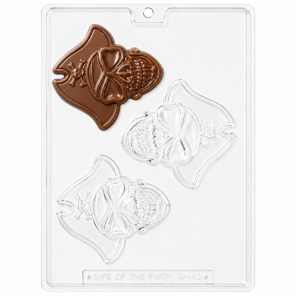 Pirate Skull Chocolate Mold – 3 Cavity Candy Mold