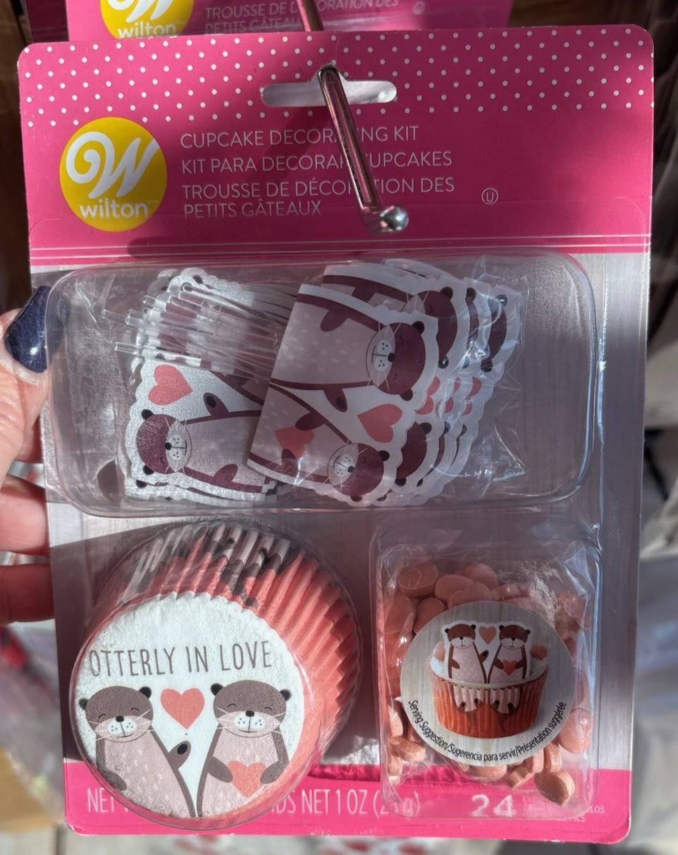 Valentine Otterly In Love Cupcake Decorating Set 24 Count