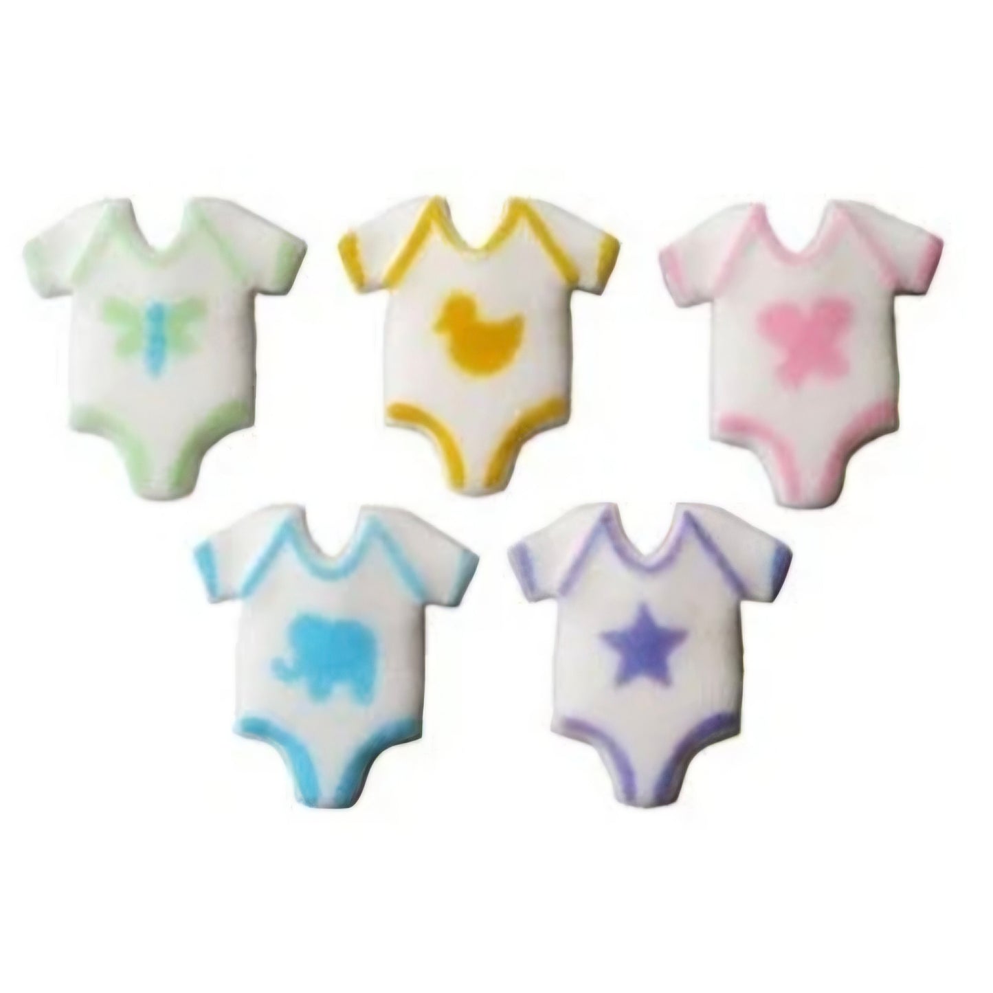 Edible Decorations Baby Onepiece Sugars 1.5in 5-Count