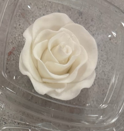 White Gum Paste Rose | White Rose Gumpaste Wedding Cake Decoration 2.5in
