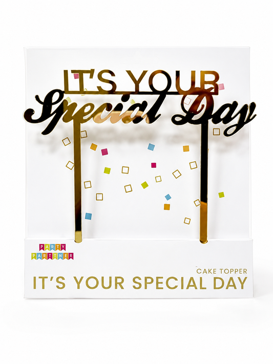 It's Your Special Day Gold Cake Topper for Birthday, Retirement