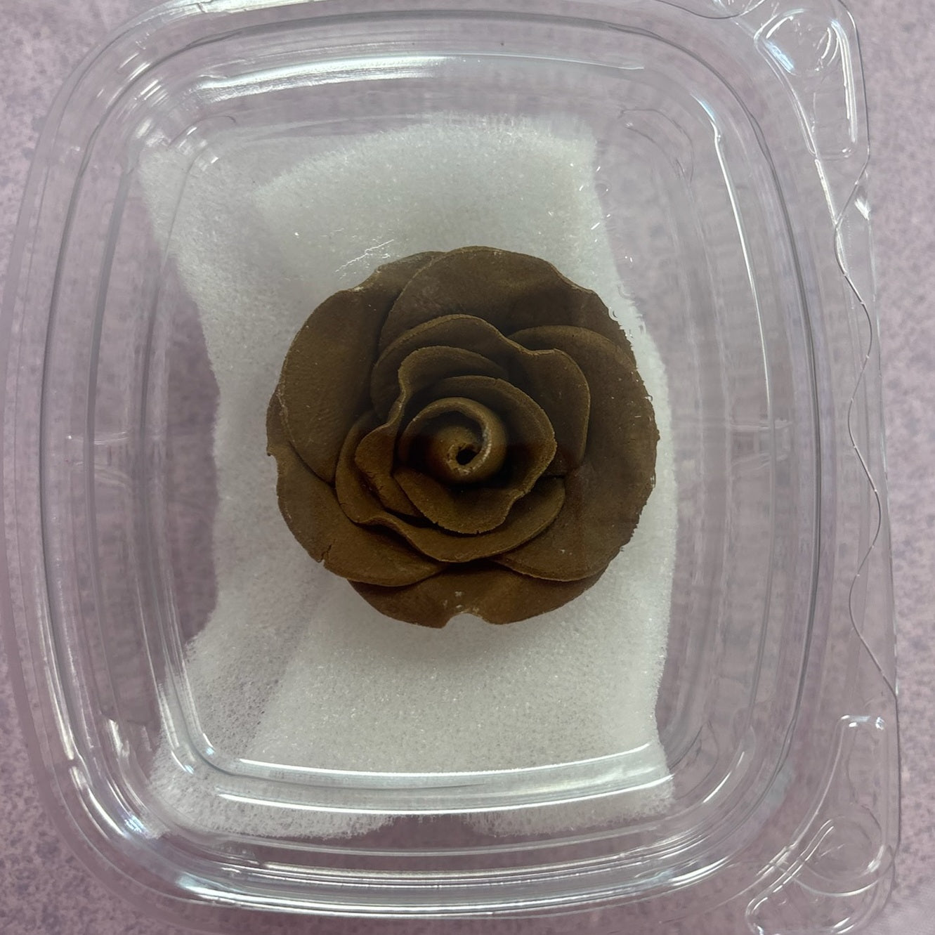 Chocolate Brown Rose Gum Paste Flower - 2" Cake Decoration