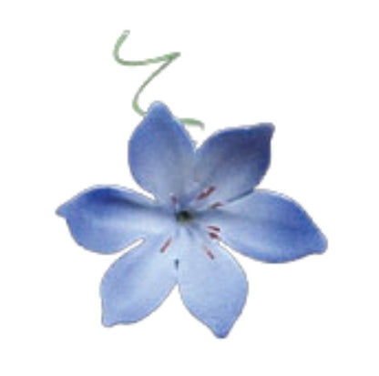 Gum Paste Flowers 1in Blue 3-Count