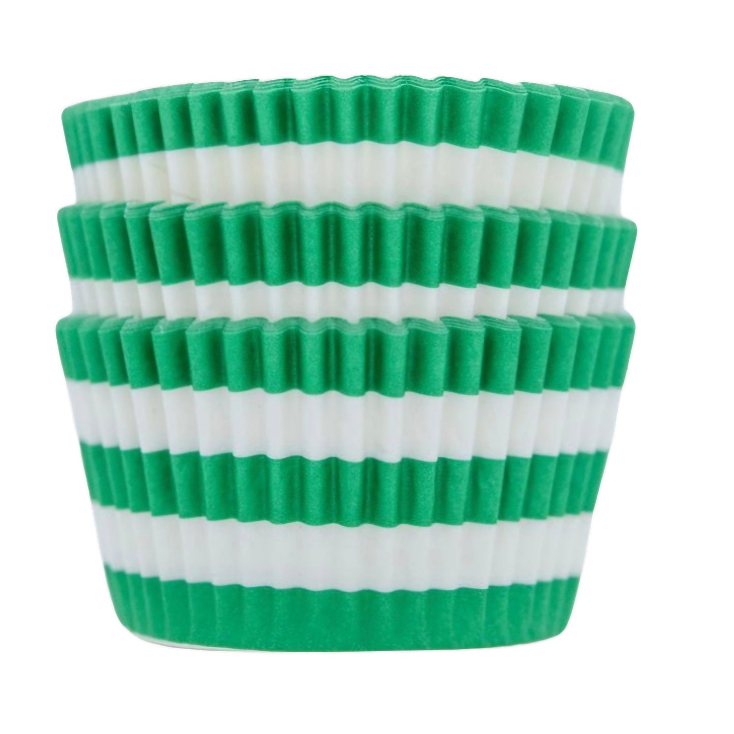 Green & White Striped Cupcake Liners 50-count