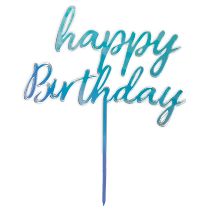 Happy Birthday Cake Shiny Topper