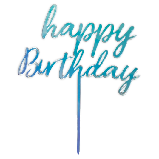 Happy Birthday Cake Shiny Topper