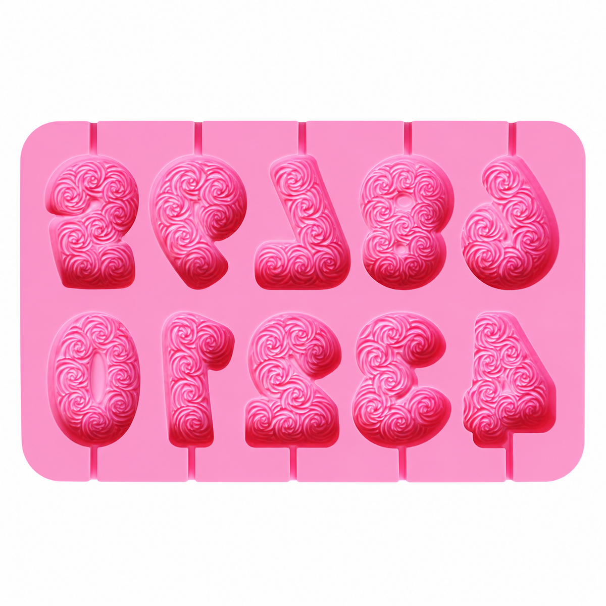 Floral Number Lollipop Silicone Mold – 0–9