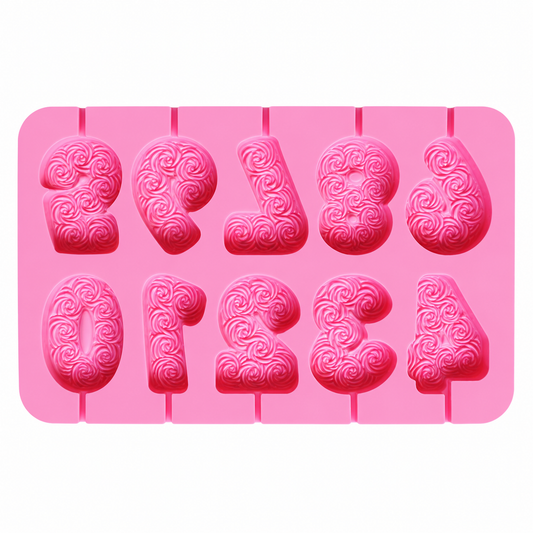 Floral Number Lollipop Silicone Mold – 0–9