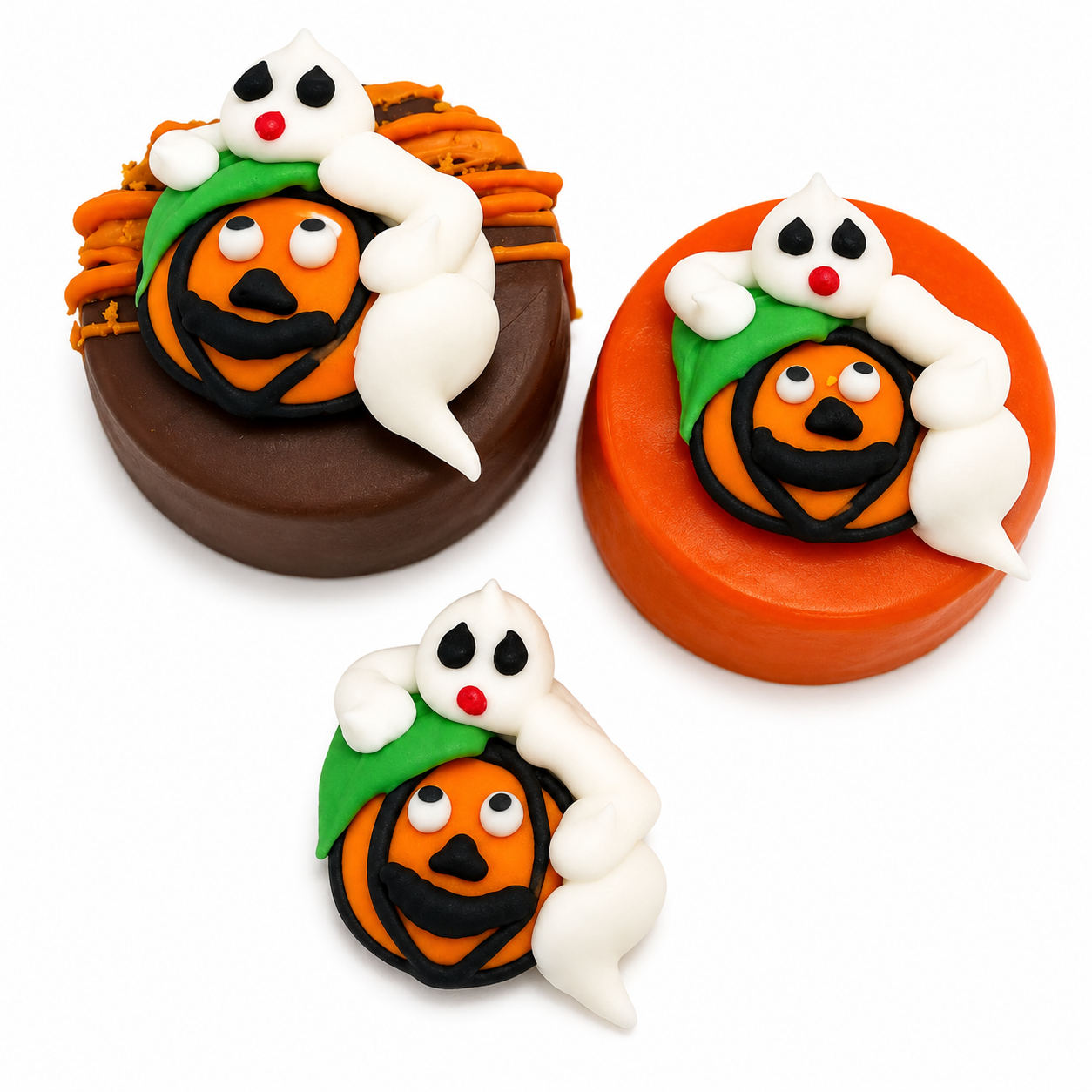 Edible Decorations Pumpkin With Ghost 6 Count