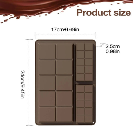 Silicone Chocolate Bar Mold – Large & Mini Break-Apart Candy Bar Mold Set