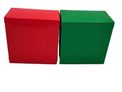 Christmas Cookie Boxes – Red & Green 5"x5" (4-Pack) with Window