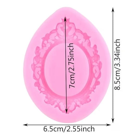Oval Frame Silicone Mold Fondant & Chocolate Cake Decoration Mold