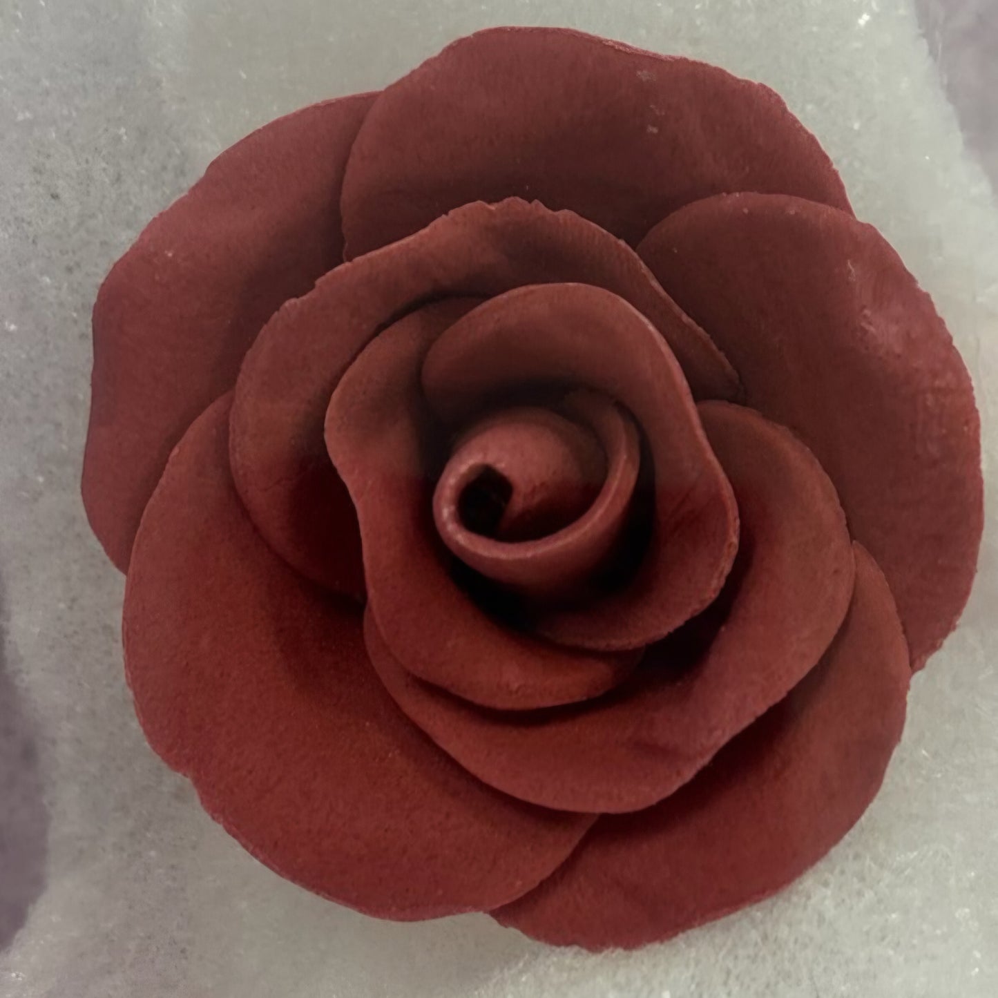 Burgundy Rose Gum Paste Flower - 2" Cake Decoration